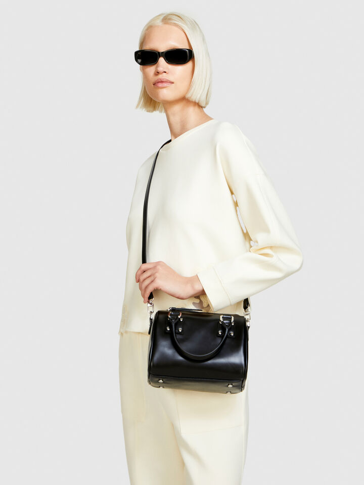Mini vanity-style handbag with shoulder strap - null - Black | Sisley image number 5